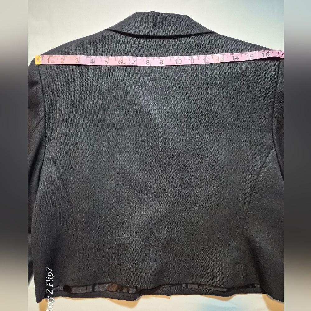 ​VINTAGE Pendleton Black Wool Cropped Jacket Blazer 16 Petite Made in USA - Picture 6 of 8